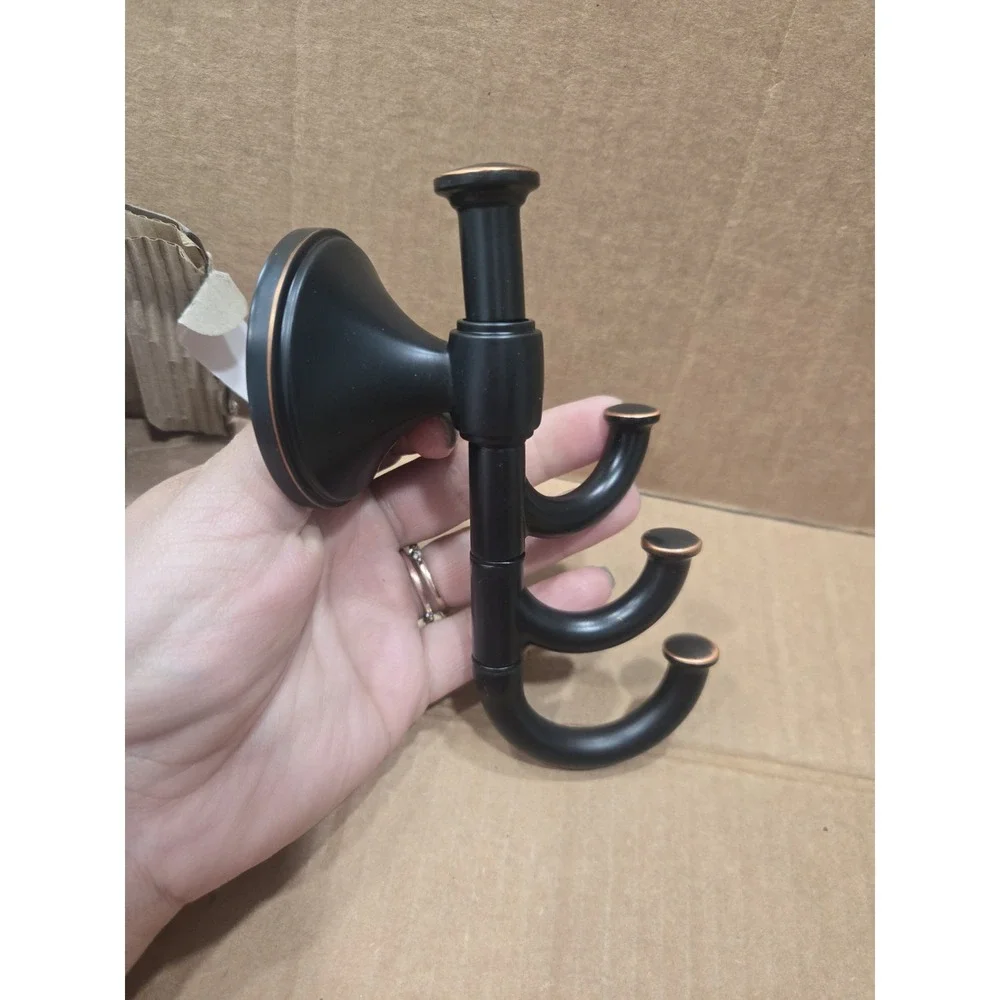 Delta Accolade Oil Rubbed Bronze 3 Hook Wall Mounted Towel Robe Hook ACC35-OB NO